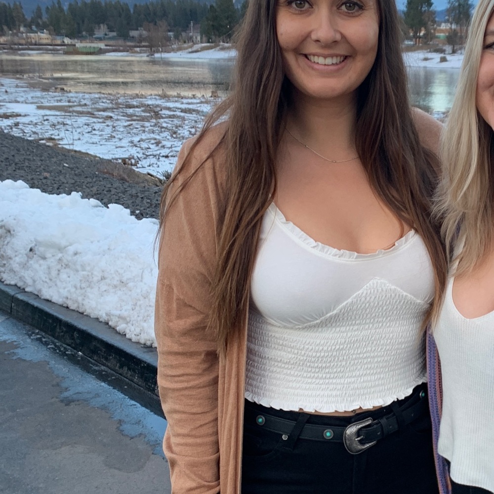 White ruched crop top